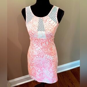 Pink and White Sleeveless Dress